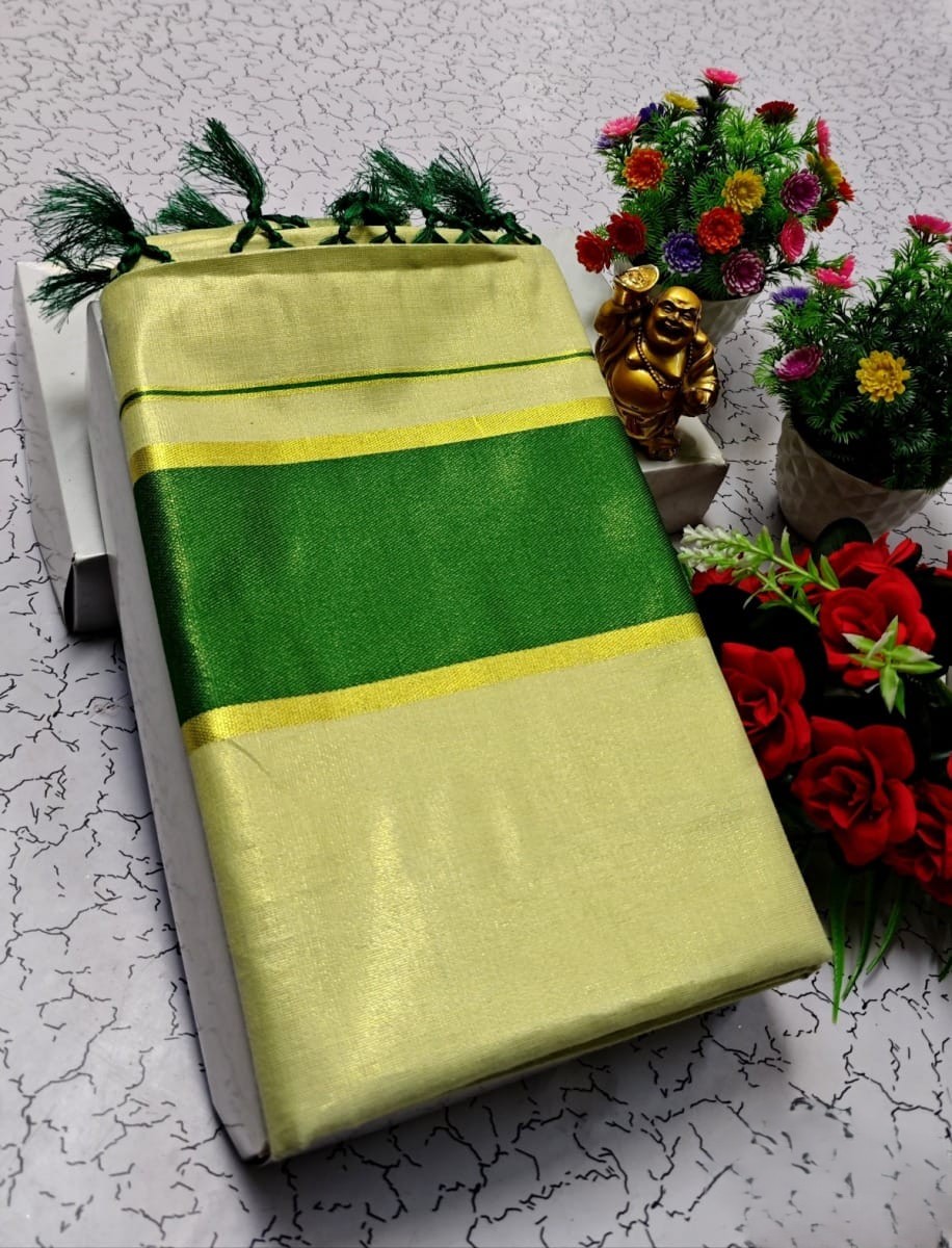 Classic Plain Zari Border Kerala Cotton Saree